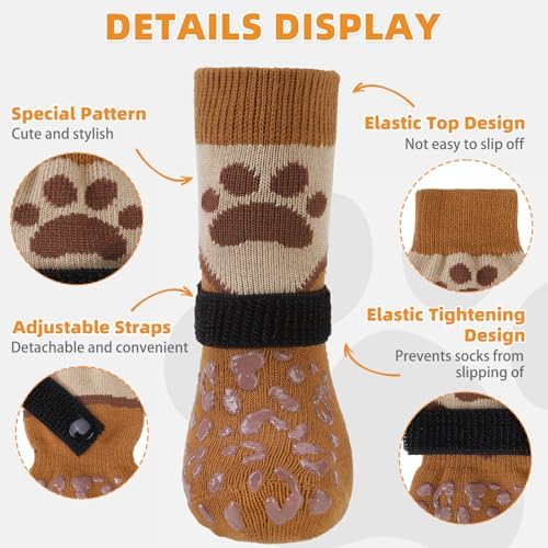 KOOLTAIL Dog Socks for Hot/Cold Pavement to Prevent Licking Paws for Hardwood Floors,Anti Slip,Pet Boots&Paw Protector with Grippers,Puppy Shoes Booties for Small Medium Large Senior Dogs - Image 2