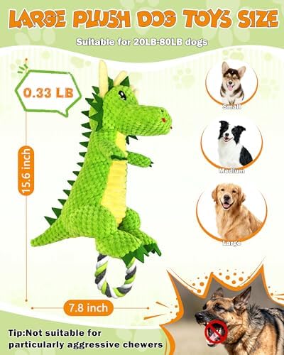 Jeefome Interactive Squeaky Dog Chew Toy,Plush Dog Rope Toys for Small Medium and Large Dogs,Tug of War Dog Toys to Keep Them Busy,Training Reward Gift,Teeth Cleanin - Image 5