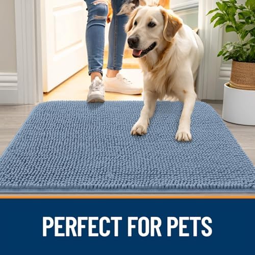 OLANLY Dog Door Mat for Muddy Paws 59x24, Super Absorbent Chenille Mud Mat - Image 6