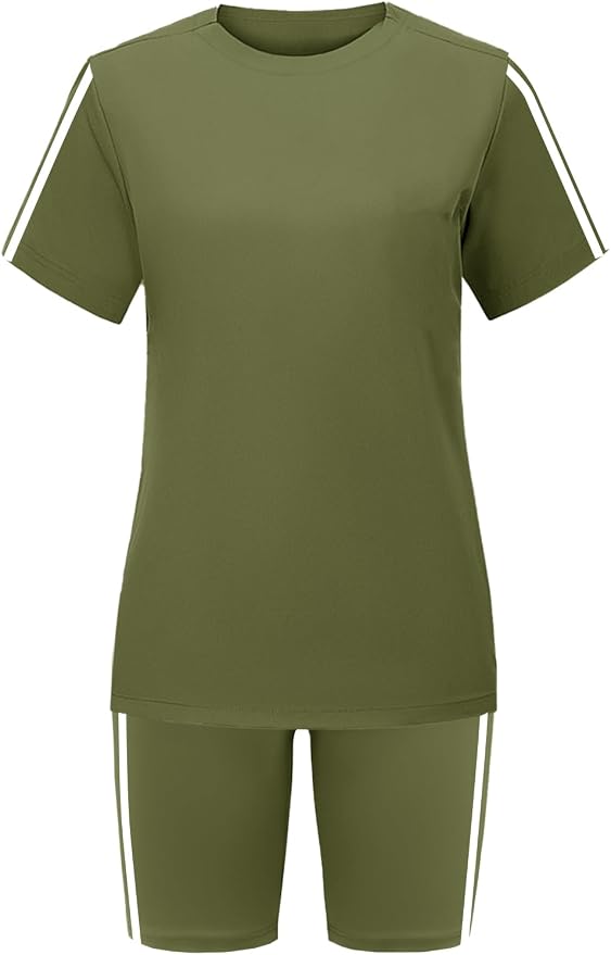 STOLKISS Women 2 piece Short Sets Classic Striped Outfits Summer Casual Short Sleeve T-Shirt and Short Jogger Tracksuits Sets - Image 5
