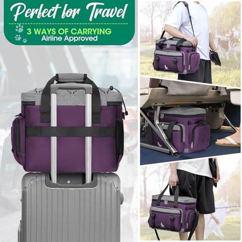 IGOLUMON Dog Travel Bag Pet Travel Bags Set for Supplies with Travel Bowls - Image 6