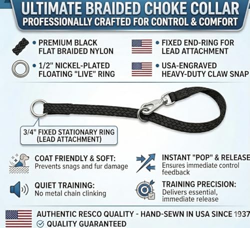 Resco Nylon Dominant Dog Collar for Training and Handling, 16", Black - Image 5