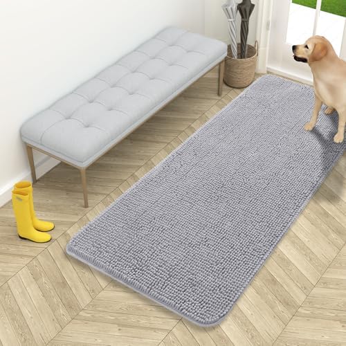 OLANLY Dog Door Mat for Muddy Paws 54x24, Super Absorbent Chenille Mud Mat by OLANLY