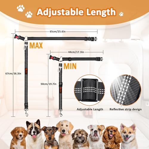 Laqibak Removable Dog Seat Belt Harness for Car, 3 in 1 Pet Seatbelt Leash - Image 7