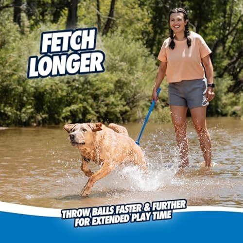 Chuckit! Dog Ball Launcher 12M Sport with 12" Handle Length for Medium 2.5" Dog Balls for Dogs 20-60 lb, Plastic Pet Fetch Ball Thrower, Perfect to Kids, Made in USA, Blue, 12in (Pack of 12) - Image 2