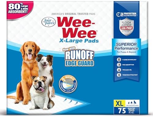 Four Paws Wee-Wee Superior Performance X-Large Dog Pee Pads, 75 Count by FourPaws