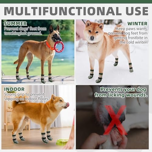 KOOLTAIL Dog Socks for Hot/Cold Pavement to Prevent Licking Paws for Hardwood Floors,Anti Slip,Pet Boots&Paw Protector with Grippers,Puppy Shoes Booties for Small Medium Large Senior Dogs - Image 2