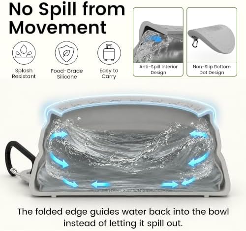 OHMO Spill Proof Collapsible Dog Bowl, 34oz Portable Dog Water Bowl - Image 2