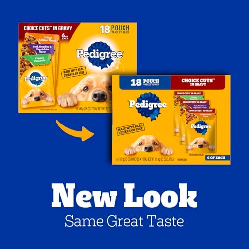 Pedigree Choice Cuts Wet Dog Food Pouch, Variety, 3.5 oz, 18 Count, 2pk - Image 2