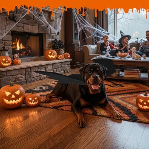 Dog Halloween Costumes for Large Dogs, Dog Bat Wings with Pumpkin Bell Pet Halloween Cosplay Party Dress Up (X-Large) - Image 5