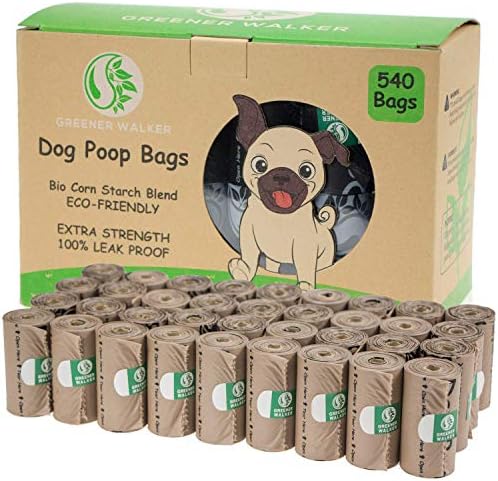 GREENER WALKER Poop Bags for Dog Waste-540 Bags,Extra Thick Strong 100% Leak Proof Dog waste Bags (Brown) by GREENERWALKER