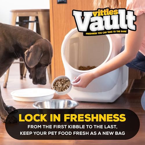 Vittles Vault Traditional Dog and Cat Food Container + Scoop, Gray, 60lbs - Image 5