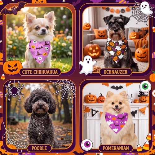 Weewooday 50 Pcs Halloween Dog Bandanas Bulk for Small Dog Lover Gifts - Image 6