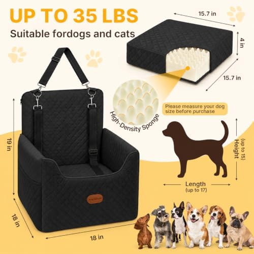 ALL GOOD PET SUPPLIES Dog Car Seat for Small/Medium Dogs Under 35lbs - Image 3