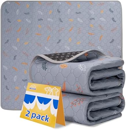 Sunheir Washable Pee Pads for Dogs - 2-Pack Thick Heavy-Absorbency Reusable Pee Pads Prevent Leakage Non-Slip, Waterproof Pet Training Pads for Puppy Playpen, Crate, Whelping Box, Potty Training by SUNHEIR