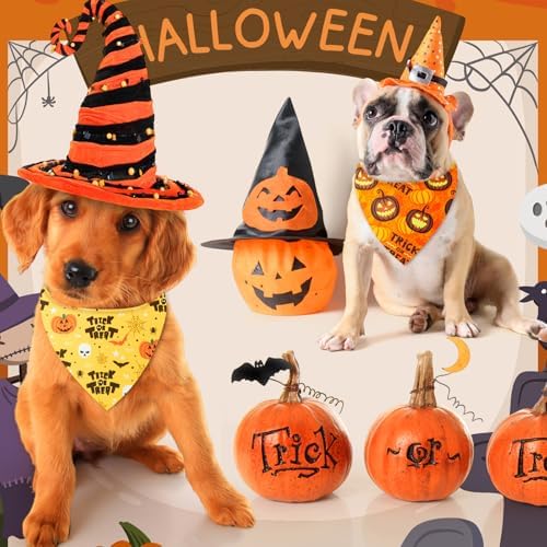 Weewooday 50 Pcs Halloween Dog Bandanas Bulk,25.6 x 17.7 x 17.7 Inch - Image 4