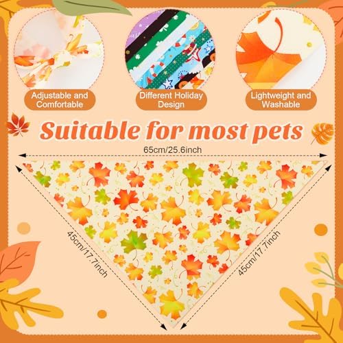 Weewooday 50 Pcs Holiday Dog Bandanas Bulk for Fall Autumn - Image 3