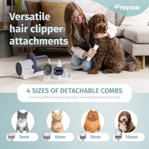 4-in-1 Pet Grooming Kit with Vacuum for Dog Shedding, 11000Pa Suction Power, Whisper Quiet, USA Design, Multi-Filtration System, 2.5L Trash Can, Auto-Protection, Low Noise, Home Grooming - Image 5