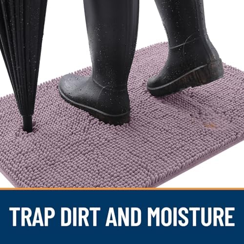 OLANLY Dog Door Mat for Muddy Paws 40x24, Super Absorbent Chenille Mud Mat - Image 2