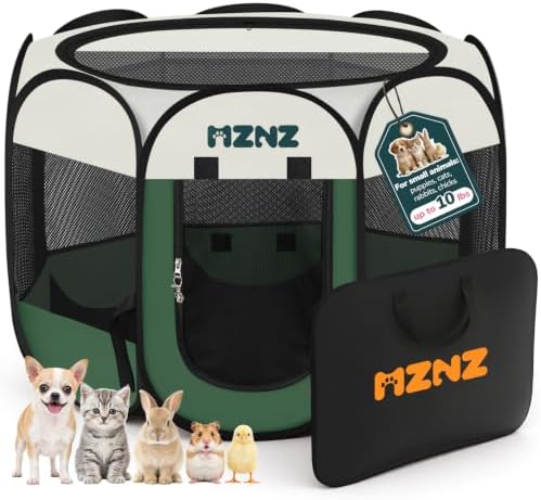Dog Cat Small Animal Puppy Playpen Crate, Small, Dark Green by MZNZ