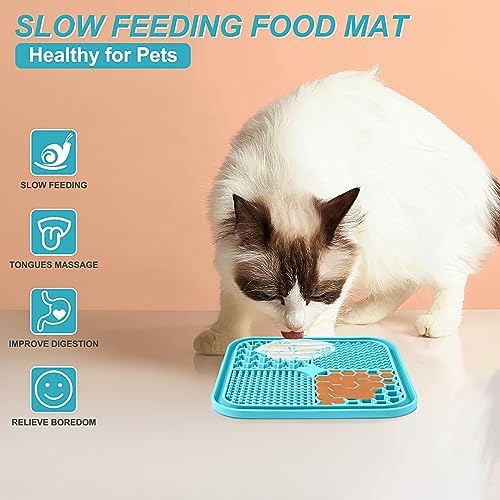 2PCS Licking Mat for Dogs with Suction Cups, Premium Lick Pad for Anxiety Relief, Slow Feeder Dog Bowls, Perfect for Bathing, Grooming and Training - Image 4