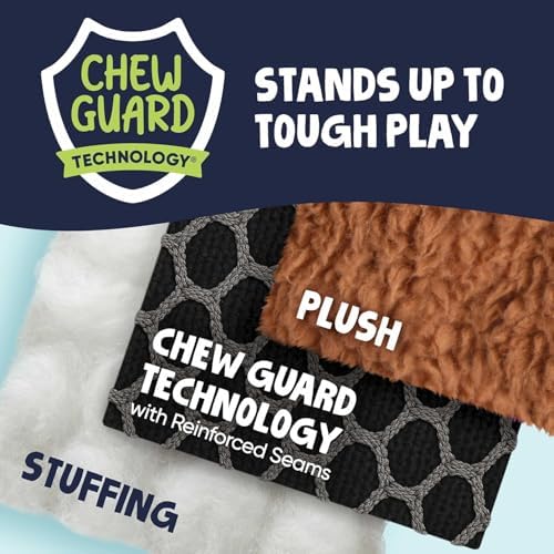 goDog Dinos Bruto Checkers Tough Plush Toy with Chew Guard Technology, Durable Checkered Fabric and Squeaker for Active Play, Purple, Mini - Image 4