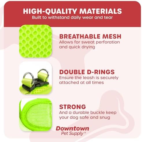 Downtown Pet Supply Step in Dog Harness for Small Dogs No Pull, X-Small, Atomic Yellow - Adjustable Harness with Padded Mesh Fabric and Reflective Trim - Buckle Strap Harness for Dogs - Image 3