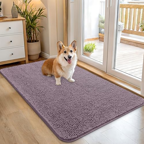 OLANLY Dog Door Mat for Muddy Paws 45x27, Super Absorbent Chenille Mud Mat by OLANLY