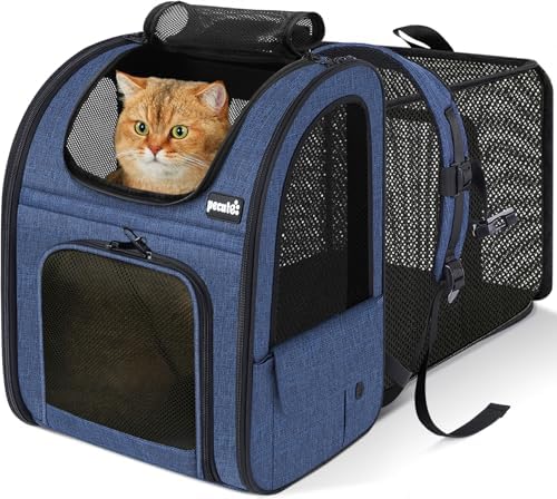 pecute Cat Carrier Backpack Expandable, Cat Backpack with Breathable Window by pecute
