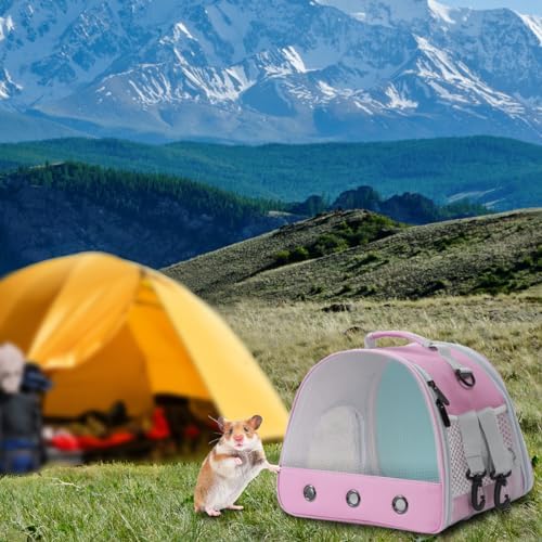Breathable Guinea Pig Carrier Backpack with Nylon Mesh Window Portable Carrier for Guinea Pig, Bunny Bearded Dragon Bird Chinchilla Ferret Travel Outdoor - Image 7