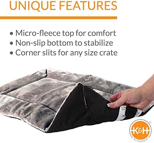 K&H PET PRODUCTS Self-Warming Crate Pad Gray X-Small 14 X 22 Inches - Image 4