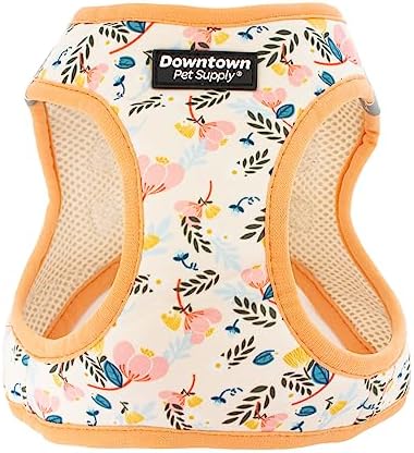 Downtown Pet Supply Step-in Dog Harness – No Pull, Adjustable Padded Mesh with Reflective Trim, Secure Buckle Strap – Comfortable & Breathable Small Dog Harness, Medium, Floral by DowntownPetSupply
