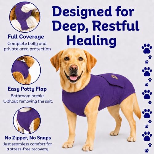 Surgi Snuggly Dog Surgery Recovery Suit, Cone Alternative, Spay/Neuter XLL - Image 4