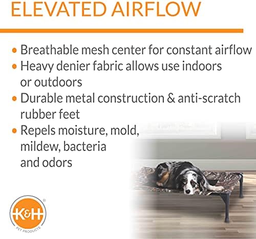 K&H Outdoor Elevated Dog Bed, Cooling Raised Dog Bed, Camo, Medium 32x25in - Image 3