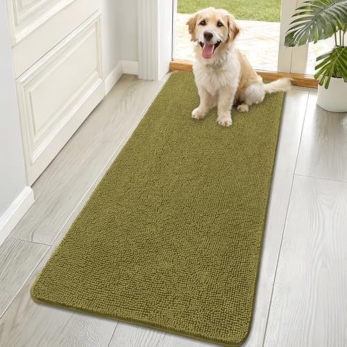 OLANLY Dog Door Mat for Muddy Paws 70x32, Super Absorbent Chenille Mud Mat by OLANLY