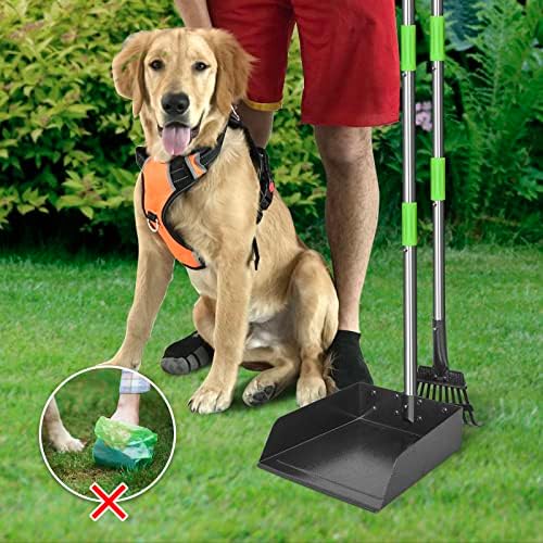 TOOGE Metal Pooper Scooper for Dogs Heavy Duty Long Handle Rake & XL Tray - Image 6