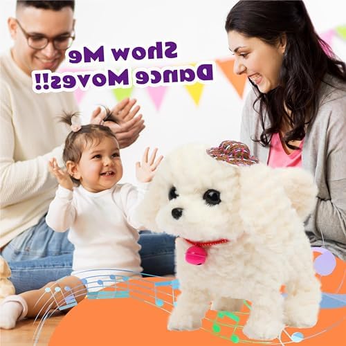 Walking White Dog Plush Toy Barking Interactive Animated Pet - Image 6