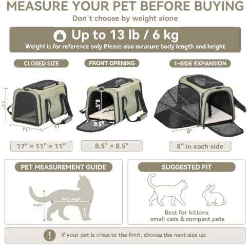 Petsfit Medium Expandable Cat Carrier for Air Travel, Up to 13 lb - Image 2