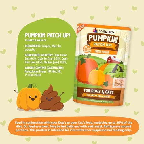 Weruva Pumpkin Patch Up!, Pumpkin Puree Pet Food Supplement for Dogs & Cats, 2.8 Ounce Pouch (Pack of 24) - Image 5