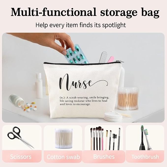 Nurse Gifts Bags for Women Small Nursing Tools Pouch Nurse Pocket Organizer Pouch Nursing School Supplies for Students Nurses Week Graduation Birthday Gifts for Nurses Makeup Bag Pen Pencil Pouches - Image 2