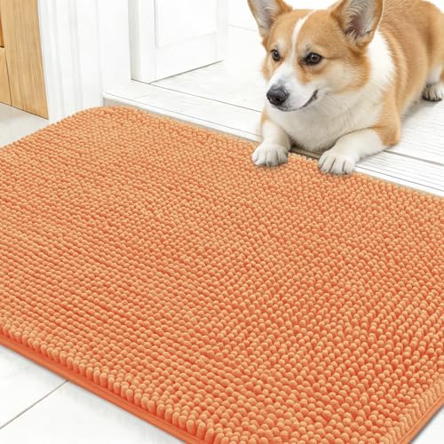 OLANLY Dog Door Mat for Muddy Paws 30x17, Super Absorbent Chenille Mud Mat by OLANLY