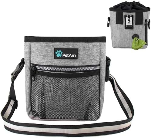 PetAmi Hands Free Dog Treat Pouch for Training and Walking, Gray by PetAmi