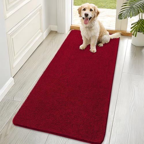 OLANLY Dog Door Mat for Muddy Paws 70x35, Super Absorbent Chenille Mud Mat by OLANLY