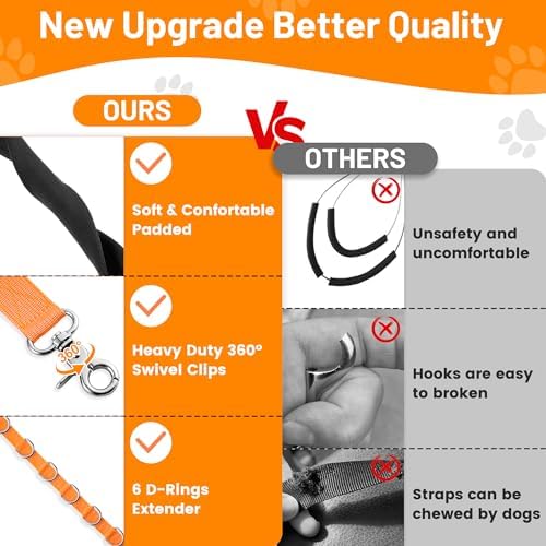 Dog Grooming Belly Strap - Dog Grooming Loops for Table Arm Extender with Clamp Extension Loop Bathing Restraint Leash No Sit Haunch Holder for Small & Medium Hair Cutting Washing (Orange) - Image 4