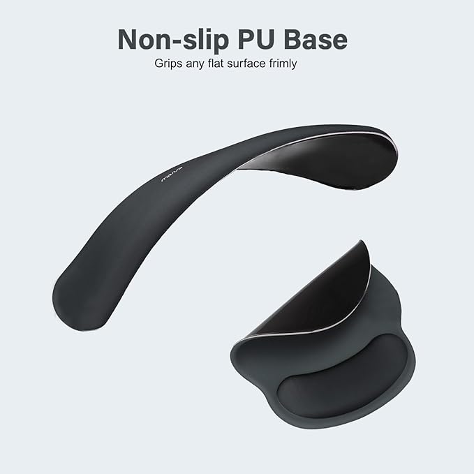 MOSISO Wrist Rest Support for Mouse Pad&Keyboard Set, Slate Gray | Circle Curved Ergonomic Mousepad Non-Slip Base Home/Office Pain Relief&Easy Typing Pad with Soft Cloth&Silicone Lining - Image 5