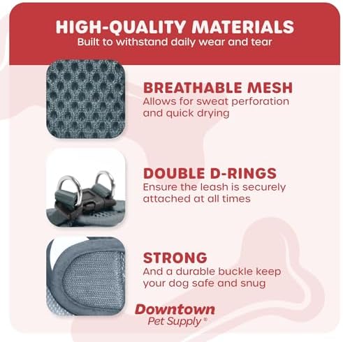 Downtown Pet Supply Step in Dog Harness No Pull, X-Large, Titanium - Adjustable Harness with Padded Mesh Fabric and Reflective Trim - Buckle Strap Harness for Dogs - Image 4