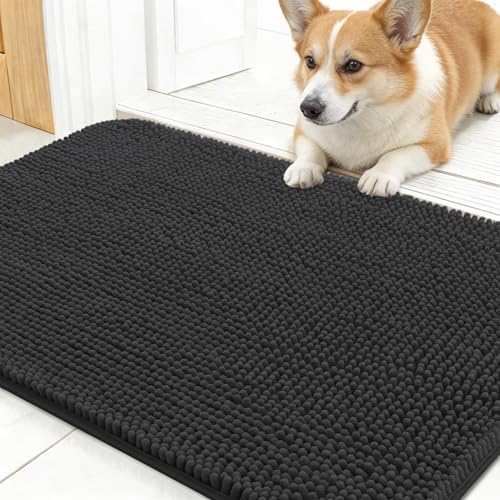 OLANLY Dog Door Mat for Muddy Paws 30x17, Super Absorbent Chenille Mud Mat by OLANLY