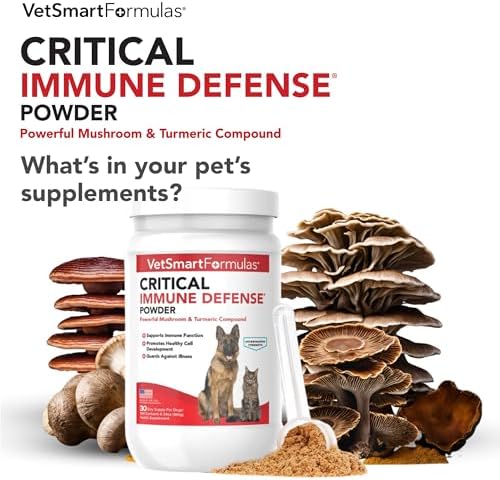 Critical Immune Defense for Dogs & Cats; Supports Normal Cell Growth - Turkey Tail, Reishi, Shiitake and Maitake Mushroom Formula with Patented White Turmeric Root Extract - 30-Day Supply - Image 2