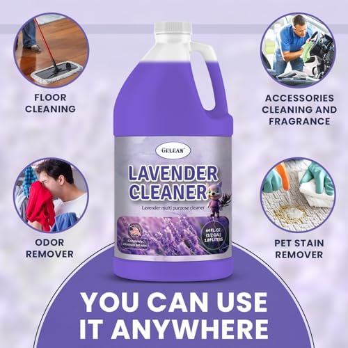 Multi Purpose Cleaner Pet Odor eliminator 64oz - Concentrate MAKES 32 GALLON - MADE IN USA- pH Neutral - Strong Floor Cleaner Odor eliminator - Stain Remover Cleaner & Deodorant (64 Fl Oz, Lavender) - Image 2