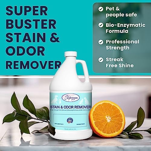 Pet Stain Odor eliminator - Super-concentrated Enzyme cleaner - Sky breeze plus - Extra Strong Odor and stain remover - Best Remover for Cat and Dog Pee All Purpose Cleaner and Deodorizer 1 gallon - Image 5